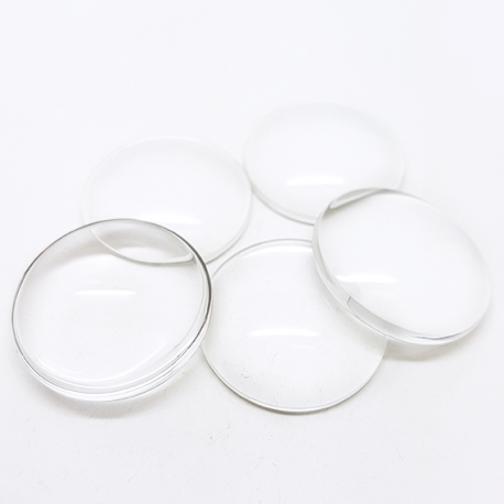 5 Cabochons 25mm en verre