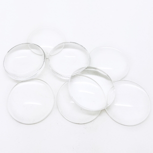 8 Cabochons 18mm en verre