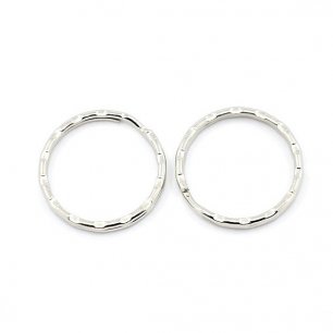 Lot de 10 anneaux attaches porte-clés métal argenté diamètre 25mm